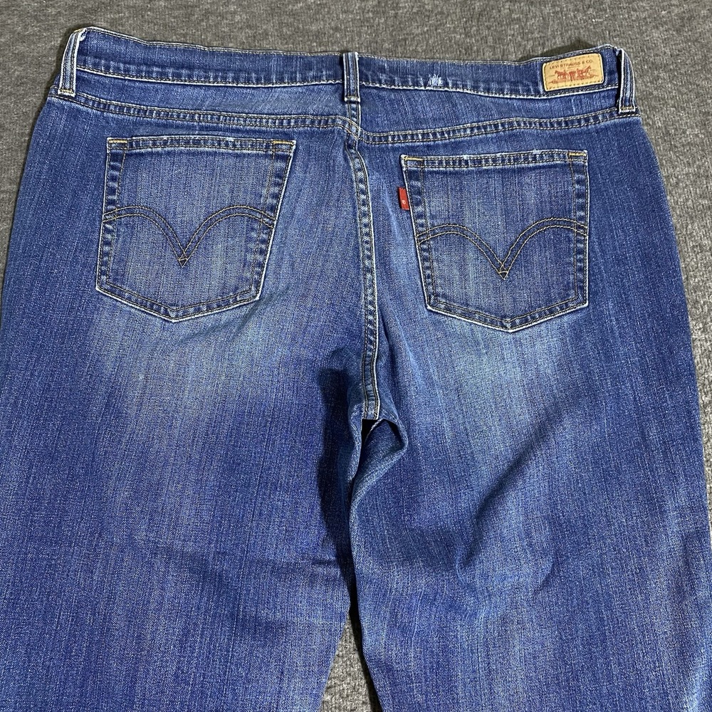Levi's 505 Straight Leg Jeans Women 16 M 36x30 Blue Denim Mid-Rise Stretch Pants - Picture 15 of 16